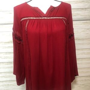 Imaginary Voyage Long Sleeve Peasant Top